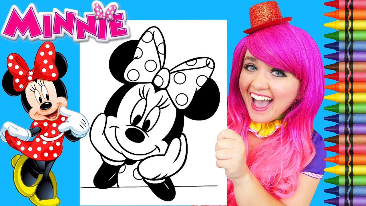 How To Color Minnie Mouse With Crayons