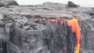 Lava Enters the Pacific Ocean in Hawaii