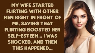 My wife started flirting with other men right in front of me, saying that flirting boosted her...