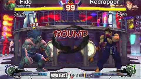 SSF4 AE: Fido (Blanka) vs Redrapper (Ryu) - levelup (Round One Arcade)