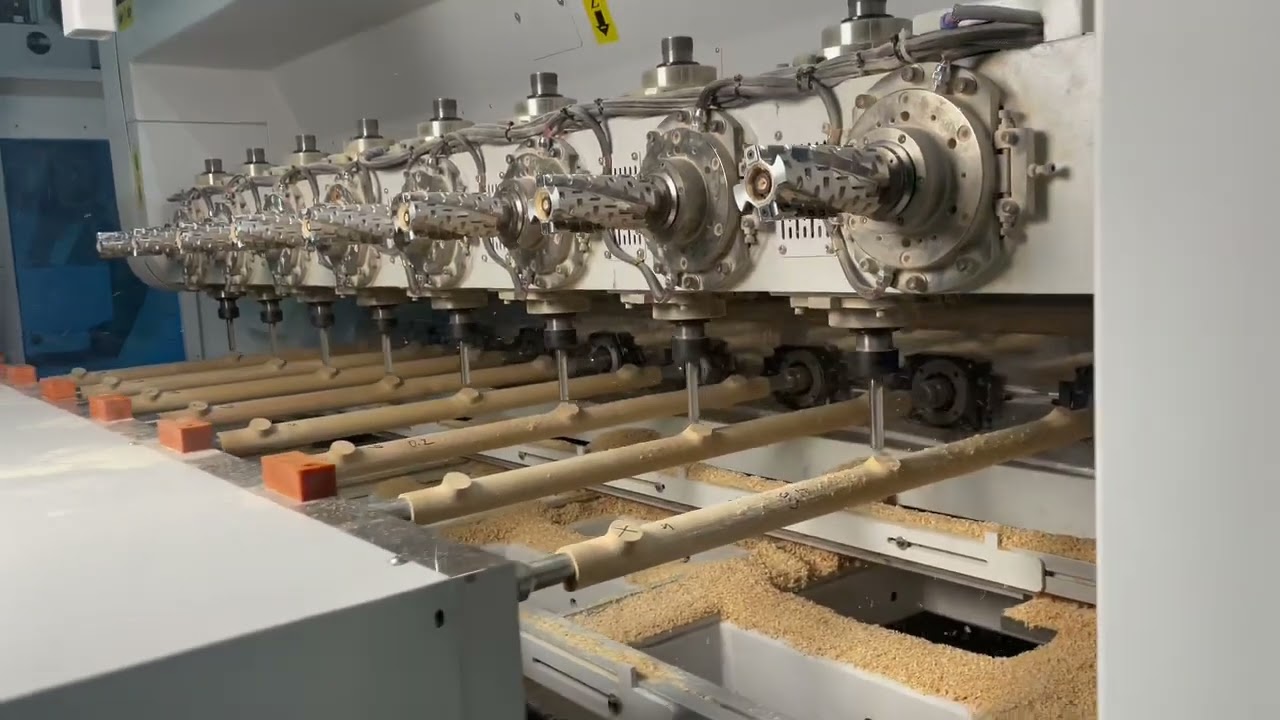 Fast imporve your efficiency on Solid wood chair legs production, 8 spindles with 32 cuting tools