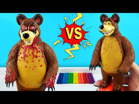 Страшный МЕДВЕДЬ Злая форма➤Из игры Маша и Медведь.exe мульт. Лепим фигурки из пластилина с Лепка ОК