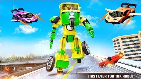Flying Tuk Tuk Robot Transform: Hero Robot Games  - Android Gameplay (Full HDR)