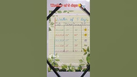 Weather Of 5 days/5 days weather forecast/ weather/school project on weather#shorts #viral #trending