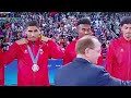 لحظة تتويج المنتخب الأولمبي المغربي بالميدالية البرونزية 