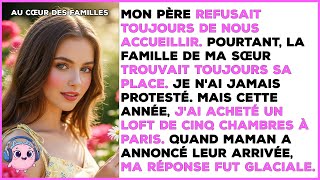 " Pas de place pour toi et les enfants ", disait mon père à chaque fête. Et pourtant...