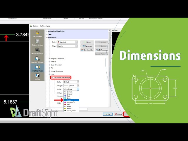 Change LineColor of Dimension in Dimension Style