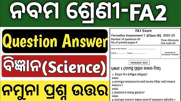 FA2 Exam Questions 2022 9th class | 9th class fa2 question paper 2022 Science