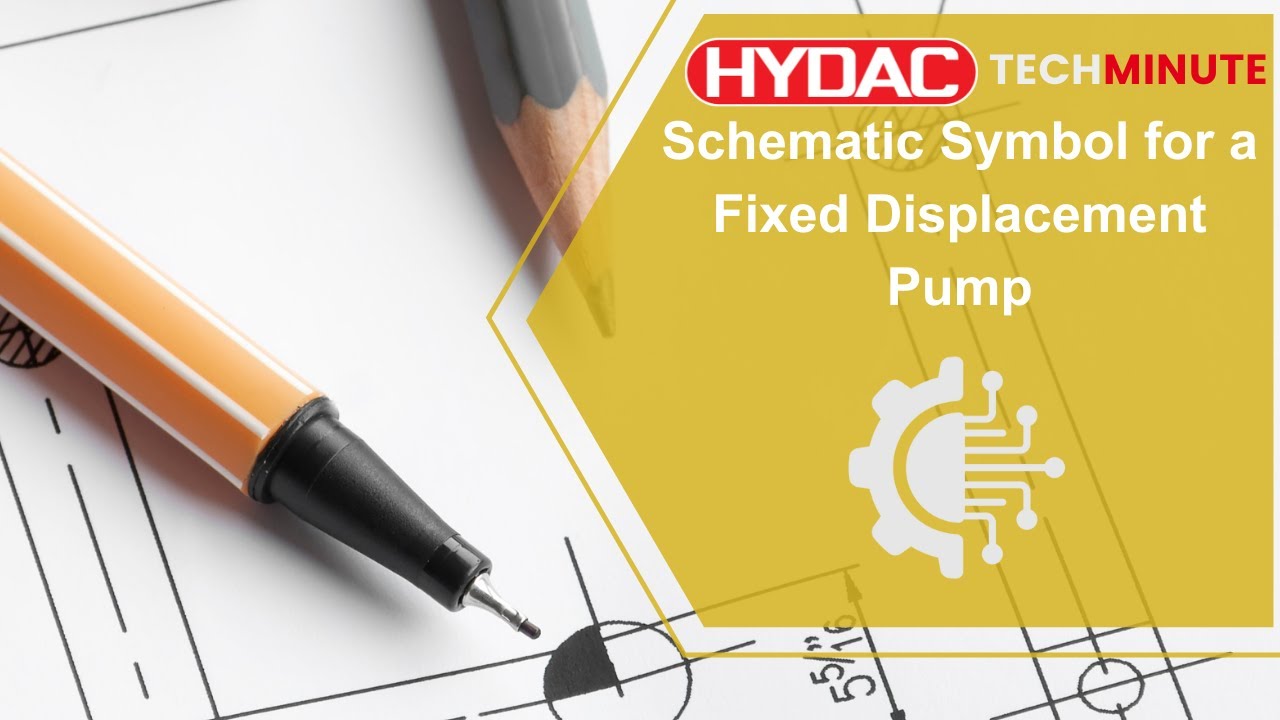 The schematic symbol for a fixed displacement pump