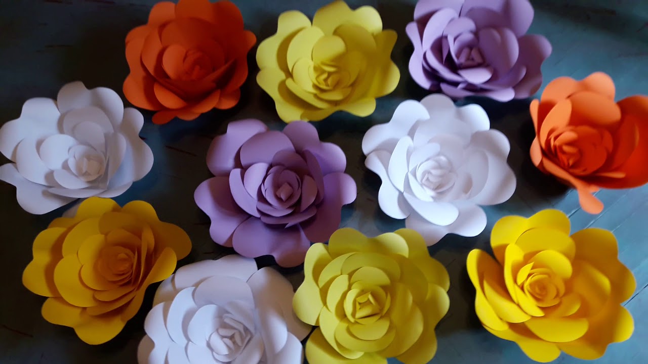 Бумажные цветы для фотозоны - YouTube