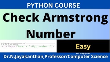 Python Program to Check Armstrong Number || Easy for Beginners