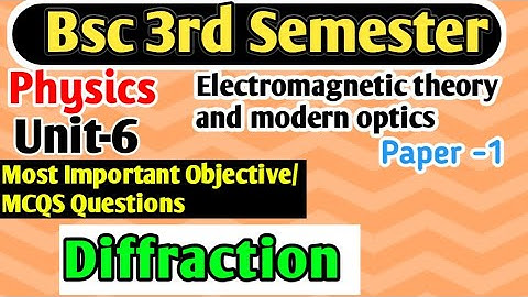 Most Important Mcqs Questions B.Sc 3rd Sem Physics unit6 Diffraction #yourbscguide #bsc3rdsemester