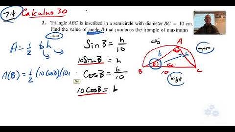 Calculus 30 7.4 Related Rates Using Trig (#3) Homework