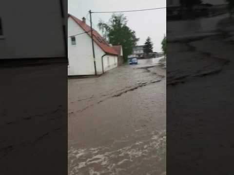 Überschwemmung in Wiegendorf