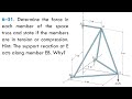 6–51. Determine the force in each member of the space truss