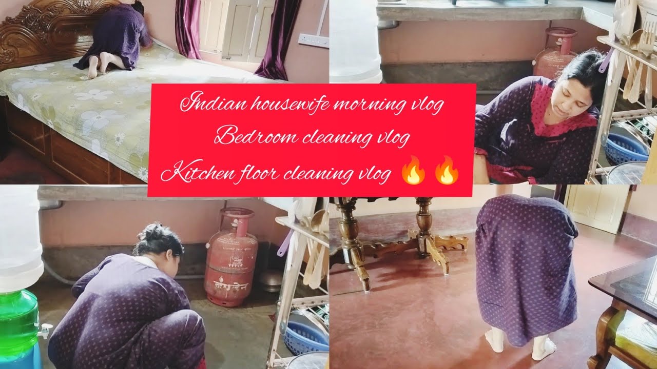 🌲Indian housewife morning vlog // bedroom cleaning vlog// kitchen cleaning vlog 🔥 YouTube