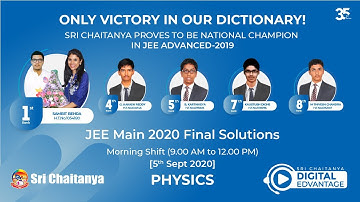 JEE MAIN 2020 FINAL PHYSICS SOLUTION 5TH SEPTEMBER MORNING SHIFT