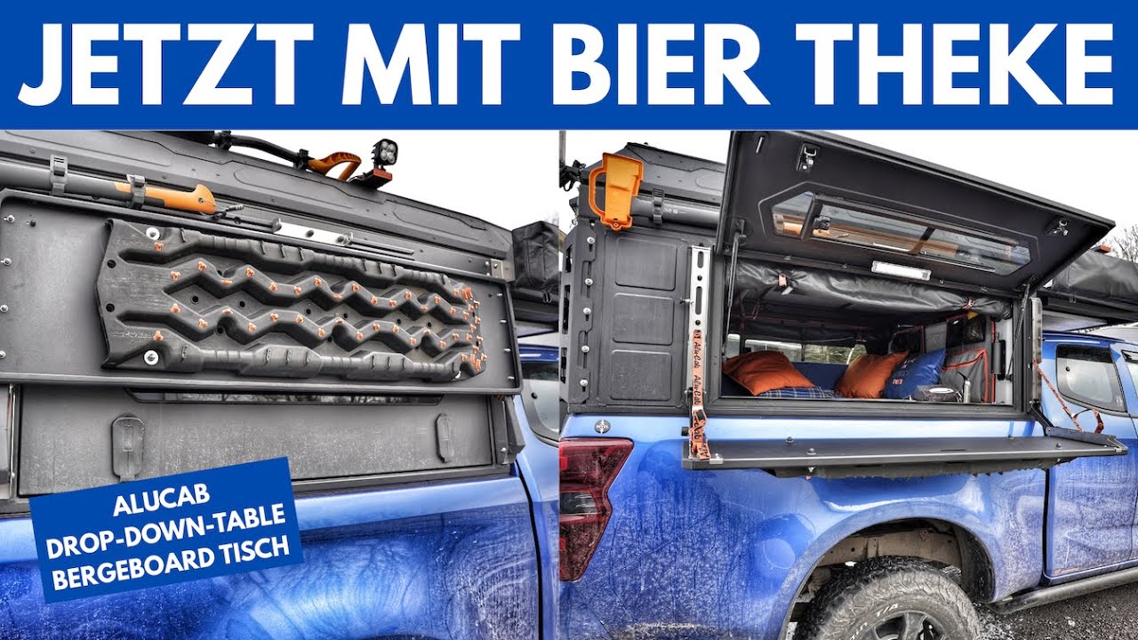 ER IST DA: Bergeboardtisch ALUCAB - Drop Down Table - Theke für unsere ModCap