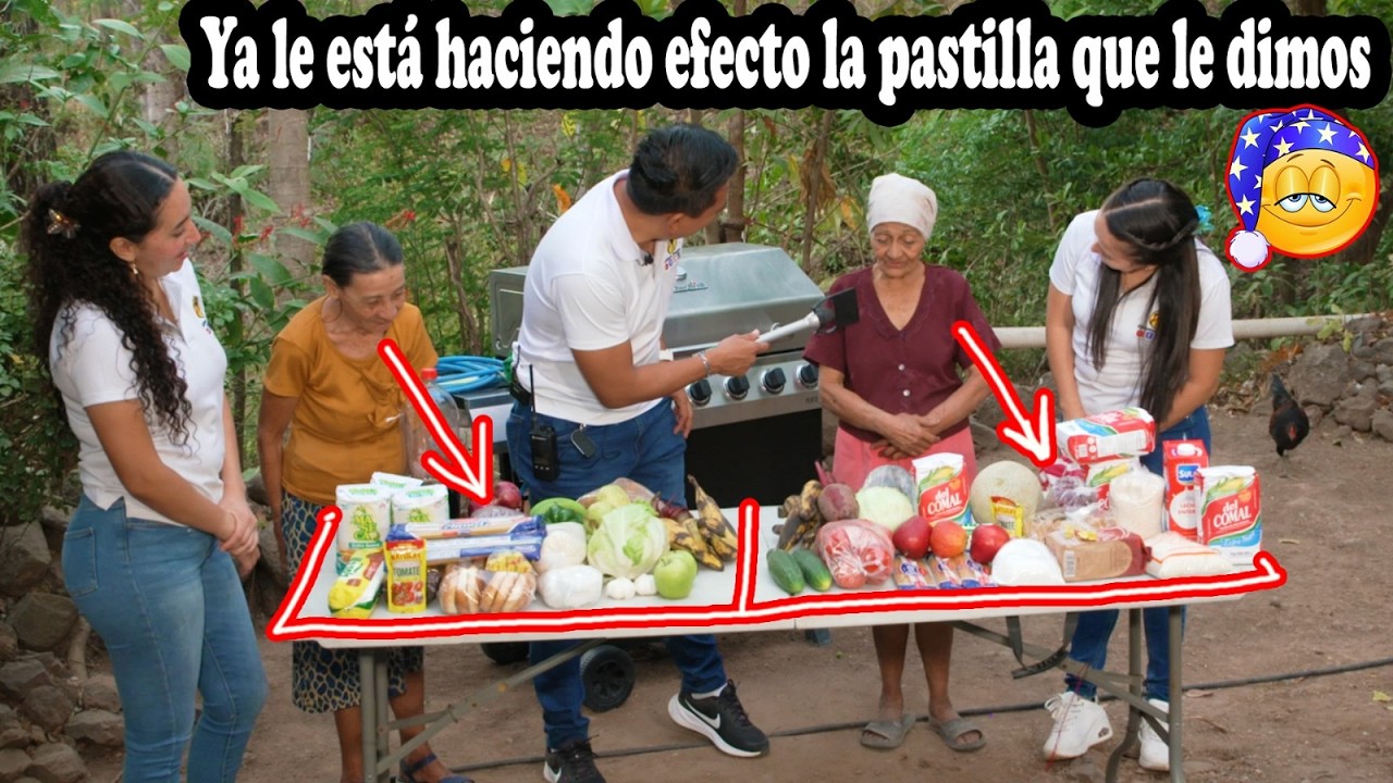 Doña Albertina supervisando si les llevamos igual de alimentos - Ediciones Mendoza