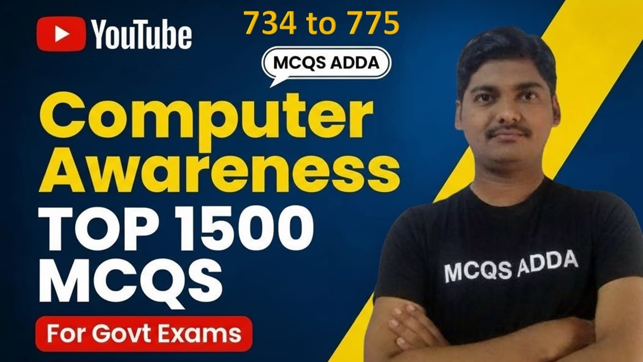 Computer Awareness MCQs 734 to 775| 1500 Questions | MCQS ADDA 