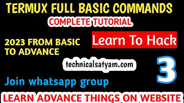 Basic Commands of termux | Termux Tutorial | Termux Full Course in Hindi | #technicalsatyam #termux