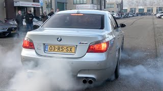 BMW M5 E60 V10 Eisenmann Exhaust - INSANE BURNOUTS, Drifting & DONUTS At Carmeet! CRAZY DRIVING!