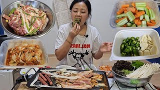 Korean Samgyeopsal(Pork Belly) Mukbang | K lets eat