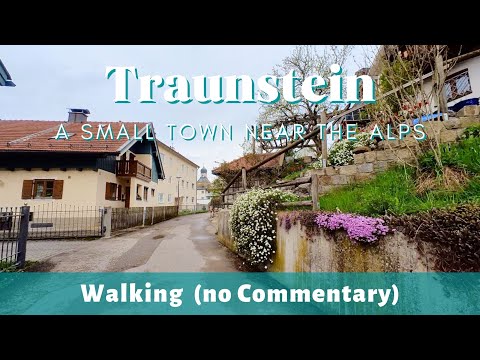 Traunstein - a small town near the alps / Walking in Germany /  with music / (No Commentary)