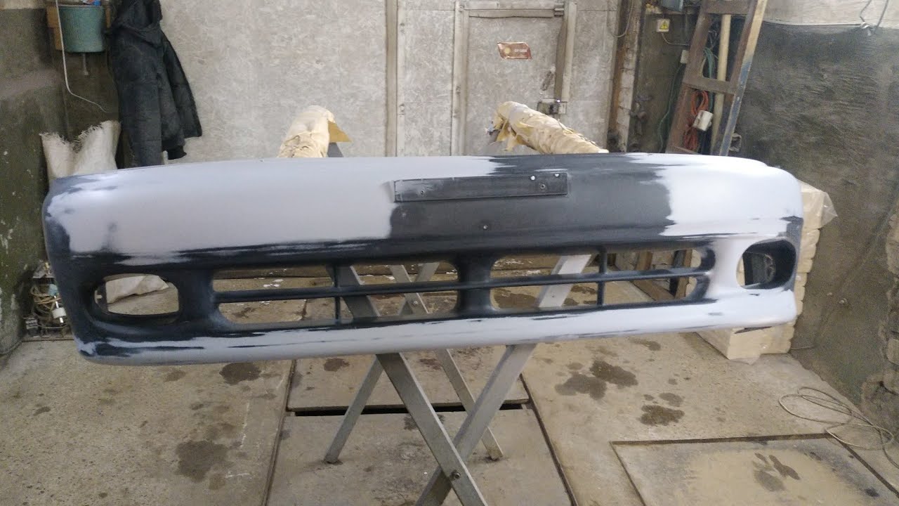 Как покрасить бампер своими руками - YouTube