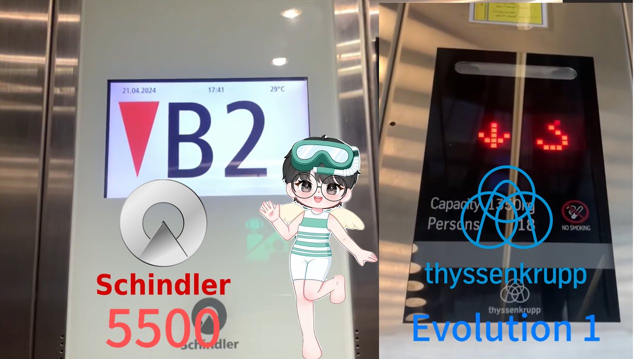 Schindler 5500 & Thyssenkrupp TKE - Vincom Metropoils