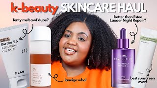 NEW Dupes for Popular Skincare Products! | Huge K Beauty Skincare Haul for Black/Dark Skin