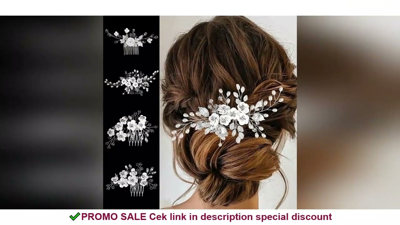 White Soft Ceramic Flower Women's Hair Comb Pearl Rhinestone Daily Hair Clip Wedding Party Bridal Je