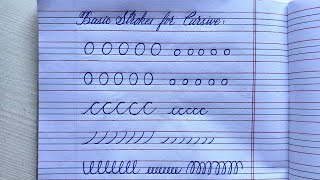 Cursive Writing for Beginners | Basic Strokes in English |Handwriting Practice |Improve Handwriting