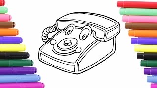 Phone Coloring Page for Kids , Coloring Book