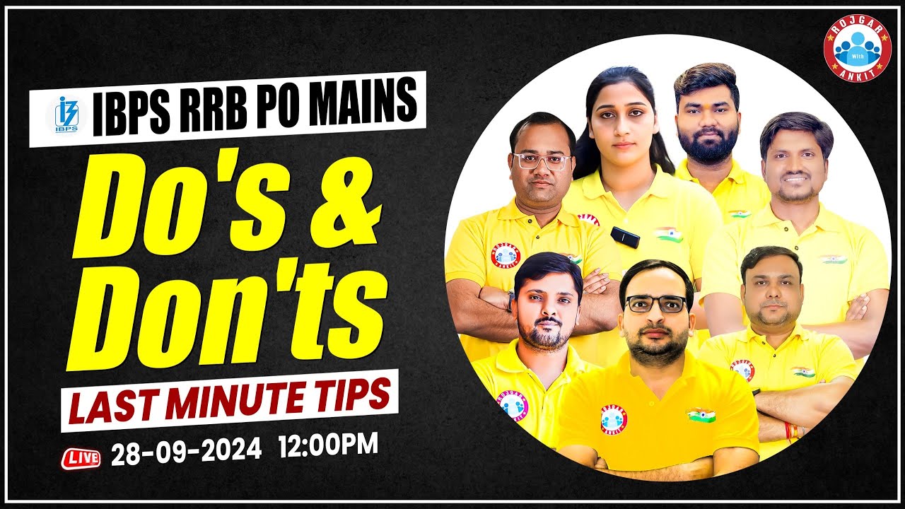 IBPS RRB PO 2024 | Important Instructions & Tips | Last Minute Tips ...