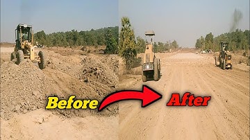 Moter Grader and Roller with trucks Build New Road Manjeet Grader