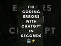 **“Stop struggling with coding errors ❌Use this 4-step ChatGPT method instead 💻⚡