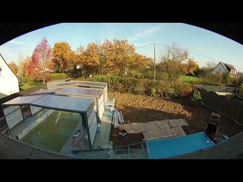 Pose de l'abri de piscine (1er Jour)
