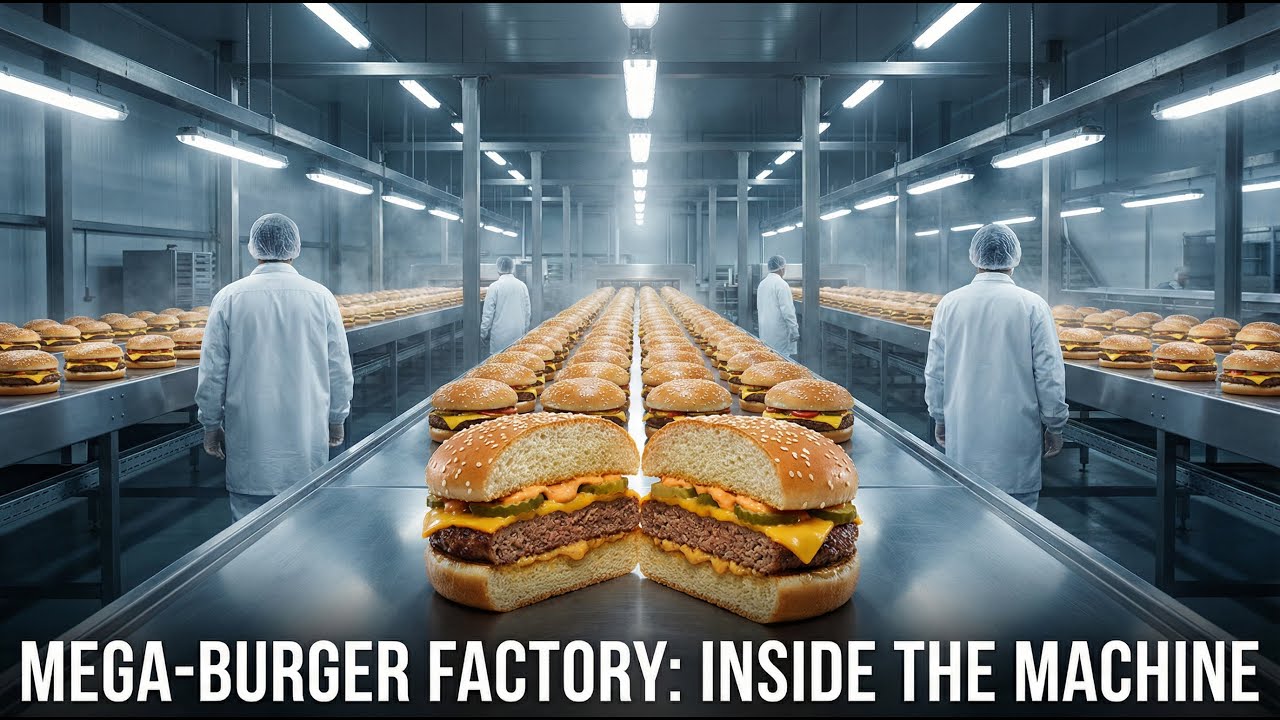 Inside the Largest Hamburger Factory — How Hamburgers are made (Full Process)