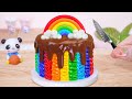 Colorful Rainbow Cake 🌈 Tasty Miniature Rainbow Chocolate Cake Decoration For Summer Party