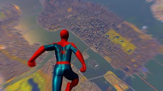 Falling from the highest point on the map in Spider-Man 2