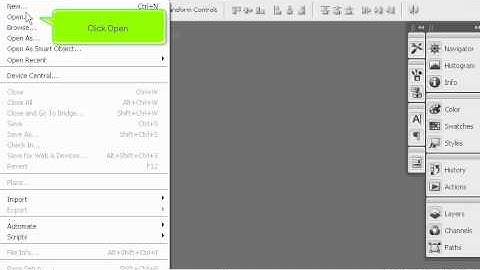 How to open an existing document in PhotoShop - Adobe Photoshop Tutorials