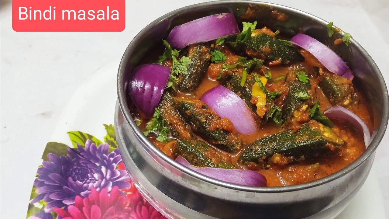 Bindi Masala gravy ll Okra masala curry for roti, dosa or rice by Sini ...