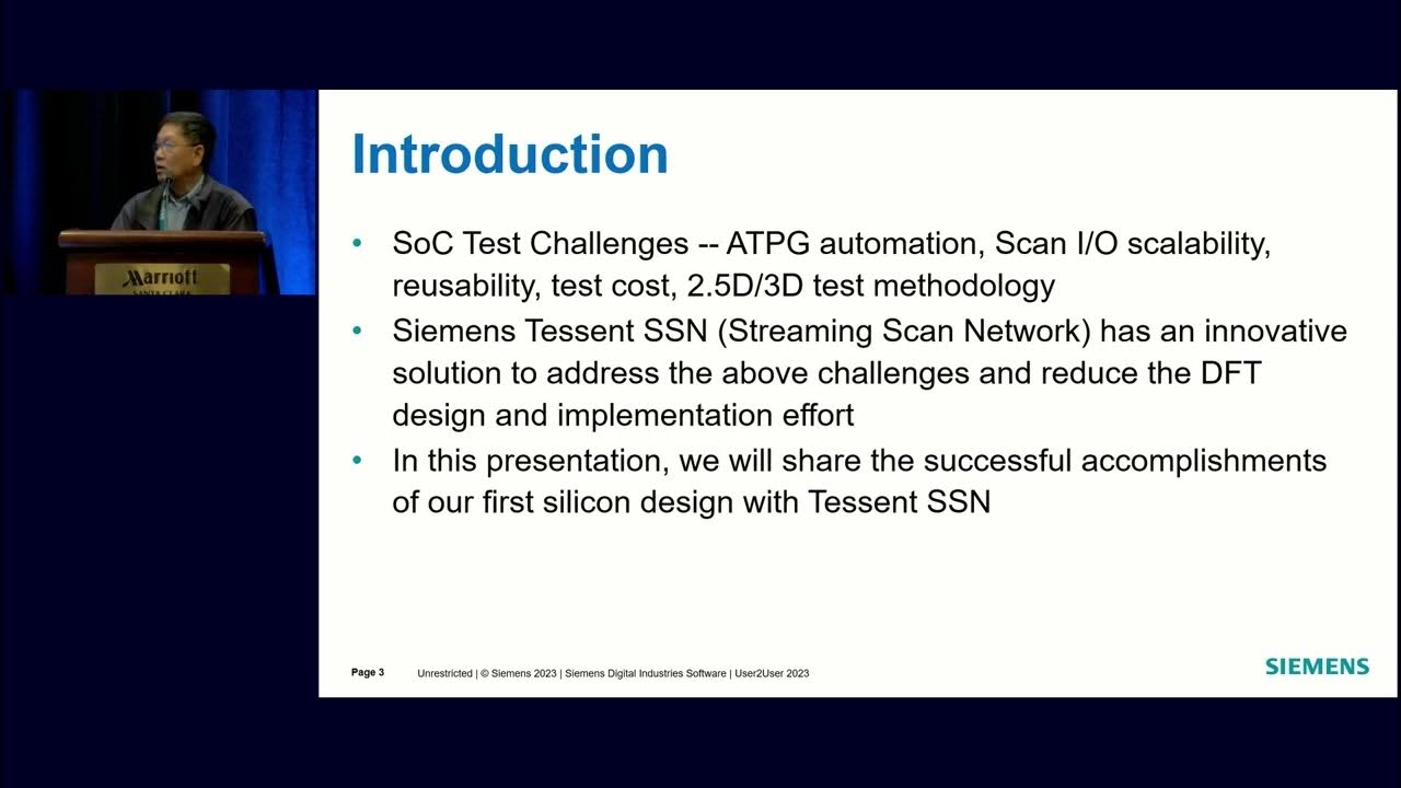 System on Chip ATPG with Tessent Streaming Scan Network (SSN) INTEL