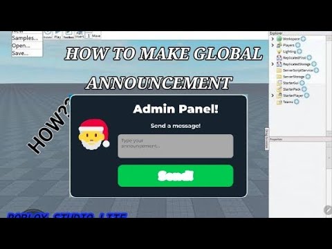 HOW TO MAKE GLOBAL MESSAGE | ROBLOX STUDIO LITE - YouTube