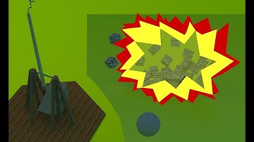 The model of a medieval trebuchet made in SketchUp MSphysics