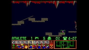 Snes Lemmings Tricky level 6