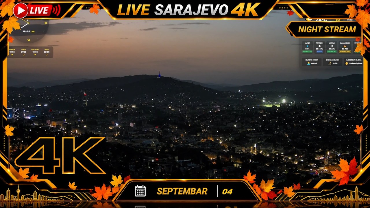 Sarajevo Live 4K - Sep.04.2026 #1 Night Stream - YouTube