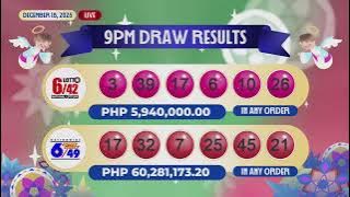 [LIVE] PCSO 900 PM Lotto Draw - December 18, 2025