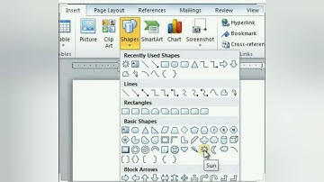 How to insert shapes in Ms Word?